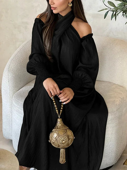 Valerie | Elegant Puff Sleeve Maxi Dress