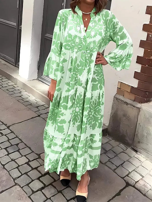 Isla | Lace-Up Printed Shirt Dress