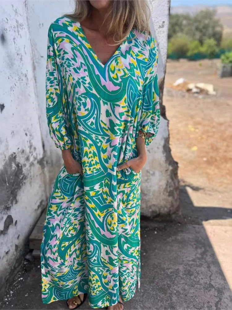 Sienna | Leopard Print Boho Maxi Dress