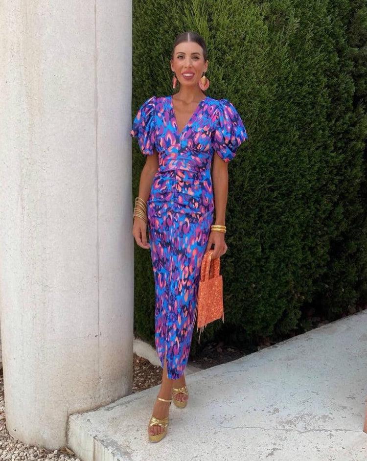 Vivien | Bold Print Midi Dress