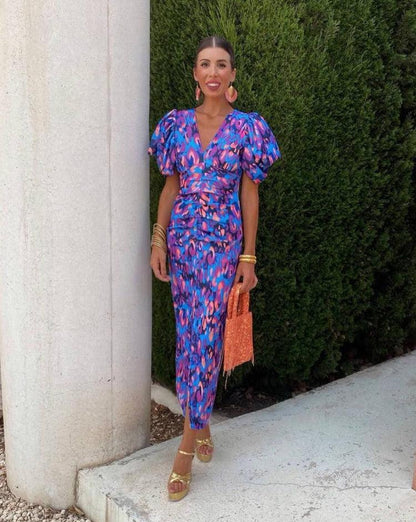 Vivien | Bold Print Midi Dress