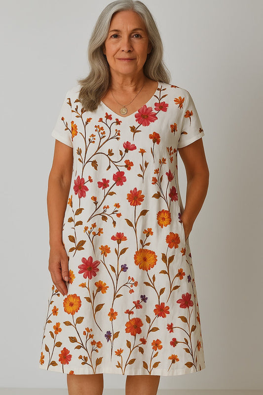 Laura | Floral Boho Dress with Tummy Coverage
