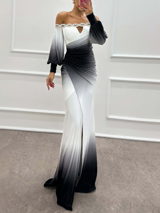 Anna | Gradient Off-shoulder Gown