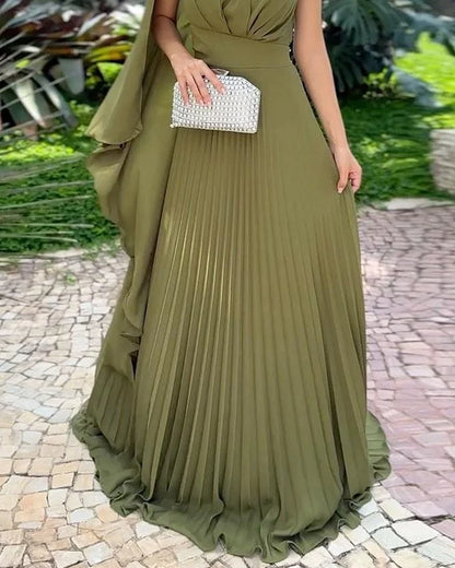 Maica | One-shoulder Pleated Gown